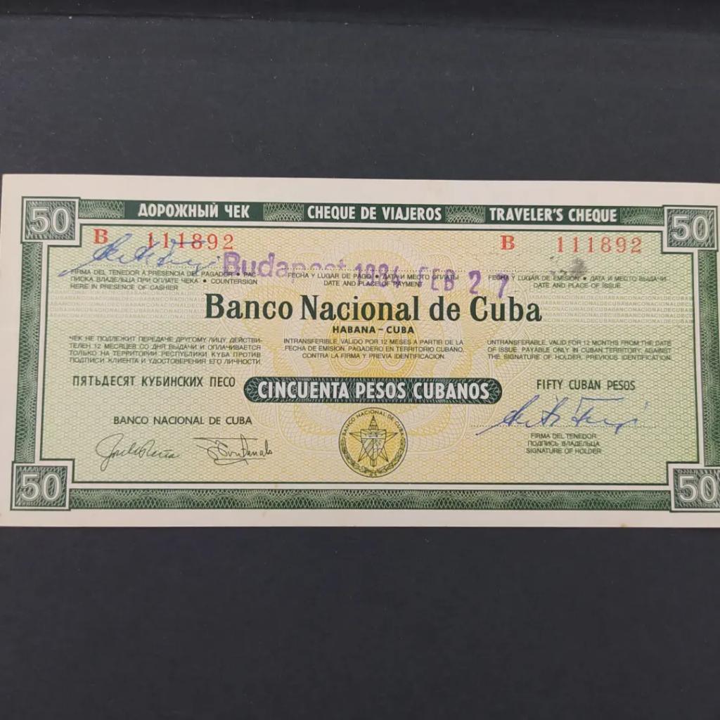 NM_grupo's tweet photo. Cheque de Viajero Banco Nacional de Cuba
50 pesos
#vintagecurrency #oldbill #numismastica
#billetes #numis #notafilia #numismaster
#numismasterCUBA #collection #nm #billetesdelmundo #banknotecollection #banknotecollectors #cubanumismastica @numismaster_cuba https://t.co/jblEkMxnYk