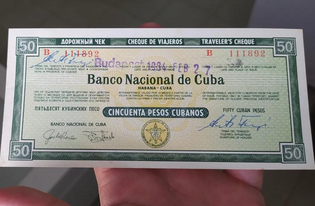 NM_grupo's tweet photo. Cheque de Viajero Banco Nacional de Cuba
50 pesos
#vintagecurrency #oldbill #numismastica
#billetes #numis #notafilia #numismaster
#numismasterCUBA #collection #nm #billetesdelmundo #banknotecollection #banknotecollectors #cubanumismastica @numismaster_cuba https://t.co/jblEkMxnYk