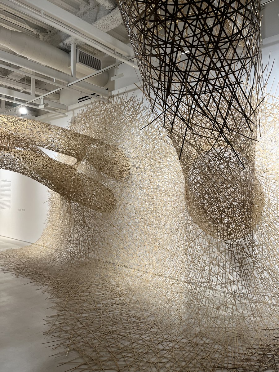 Tomorrow is #WorldBambooDay. Maybe celebrate by visiting @japanhousela for Tanabe Chikuunsai IV's "LIFE CYCLES" #bamboo exhibit? It examines the life of #Japan's bamboo forests.

The 1st photo is our #bambooforest at the back of the garden. The 2nd is from the #artexhibit.