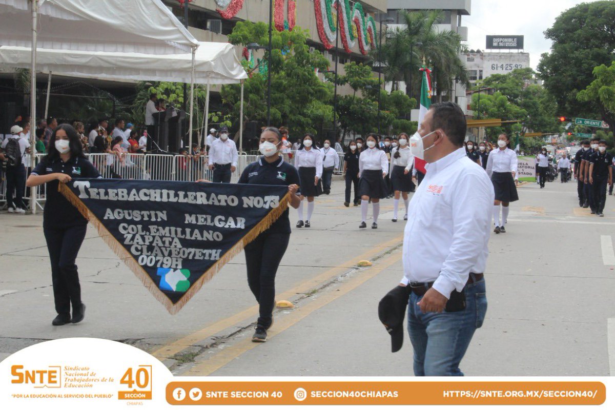 SECC40CHIAPAS's tweet photo. #Sección40 participa en el Desfile Cívico Militar del 16 de septiembre; conmemorando el 212 aniversario de la #IndependenciaDeMéxico

#Sección40
#ComisiónEjecutiva40 https://t.co/lyqHLsyjjp