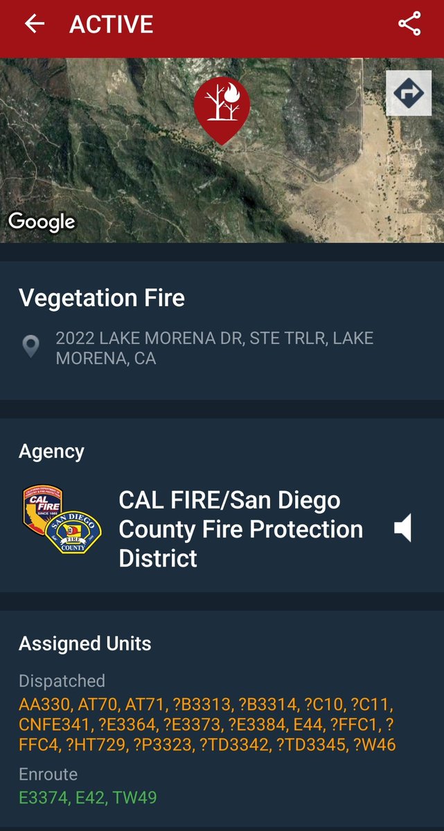 EmergencyInfo7's tweet photo. @SmokeWildfire @ChicagoMikeSD This is the #HauserFire https://t.co/aWyfiRobNd