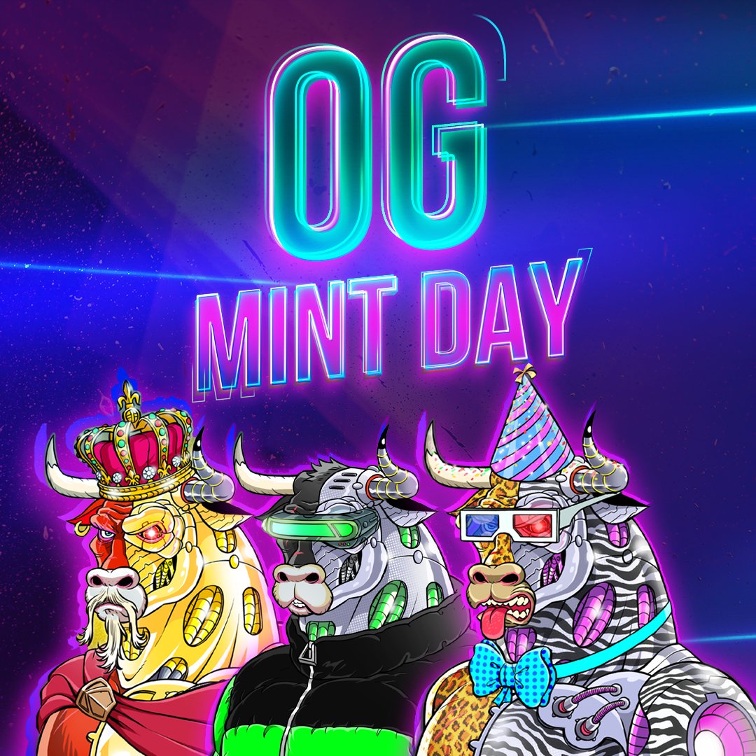 🔥The most awaited day is finally here🔥

Time: 6pm UTC
Price: 2.7 SOL
Mint Link: cryptobullsnftclub.io

OG Mint 🎁
⚡️First 5 bulls that mint will get 1 free NFT
⚡️10 SOL giveaway to one of the first 10 minters
⚡️Can compete in collection contest to win up to 20 SOL

#NFTs