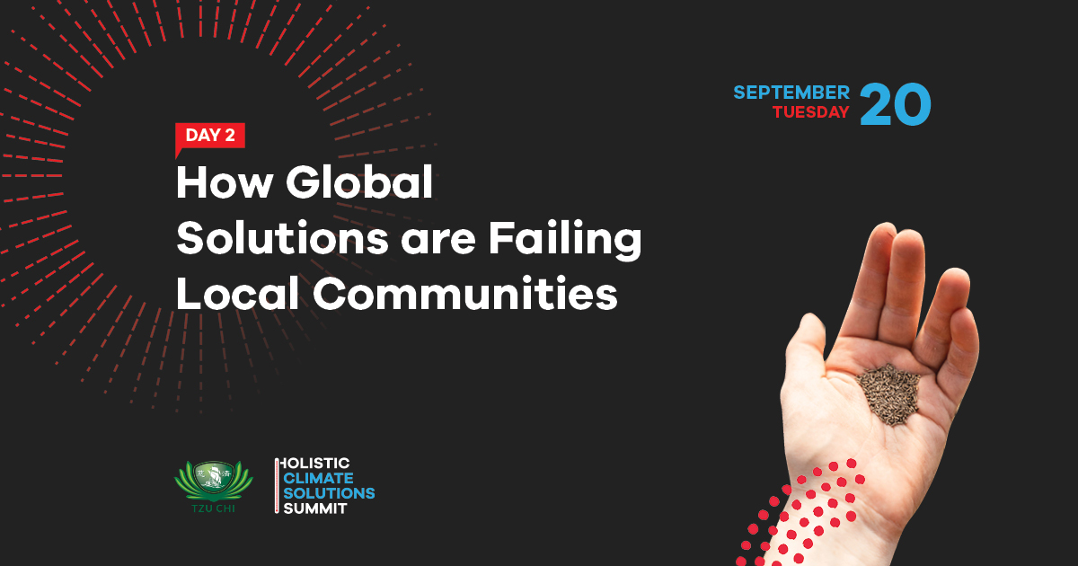 TzuChiUSA's tweet photo. It’s a lovely Tuesday at the #HolisticClimateSolutionsSummit, where today’s focus is on Local to Global issues. We kickoff w/a talk on “How Global Solutions are Failing Local Communities.” Tune in @ 10AM: https://t.co/ZADekDunz8 #ClimateWeek #GettingItDone #ThinkGlobalActLocal https://t.co/N1V13xxaYQ