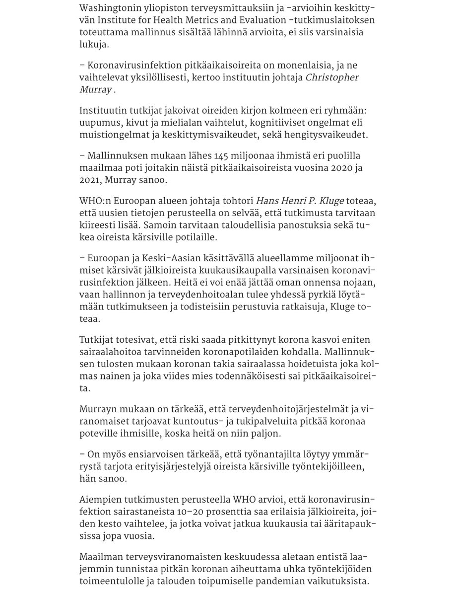 rlc_mac's tweet photo. #ToHeLo #THL ja #AskoJärvinen #HUS tunariosastolta kieltävät tämän jälleen.

#WHO #Korona taudin aiheuttama #PitkittynytKorona (/#LongCovid) on nyt arviolta 17000000 #Eurooppalainen. 

Ihmettelen suomalaisen #lääketiede simpanssien intoa kieltää #KoronaFi taudin pitkäaikaistuhot. https://t.co/zaaxbybTrp