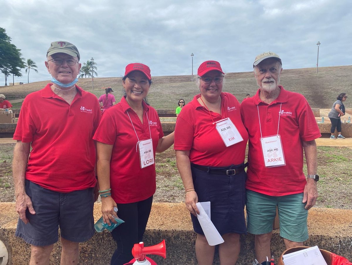 424 joined the Walk Like Madd at Kakaʻako Waterfront Park this morning. Congratulations to volunteer chair Lori Harrison and the MADD Hawaii team!