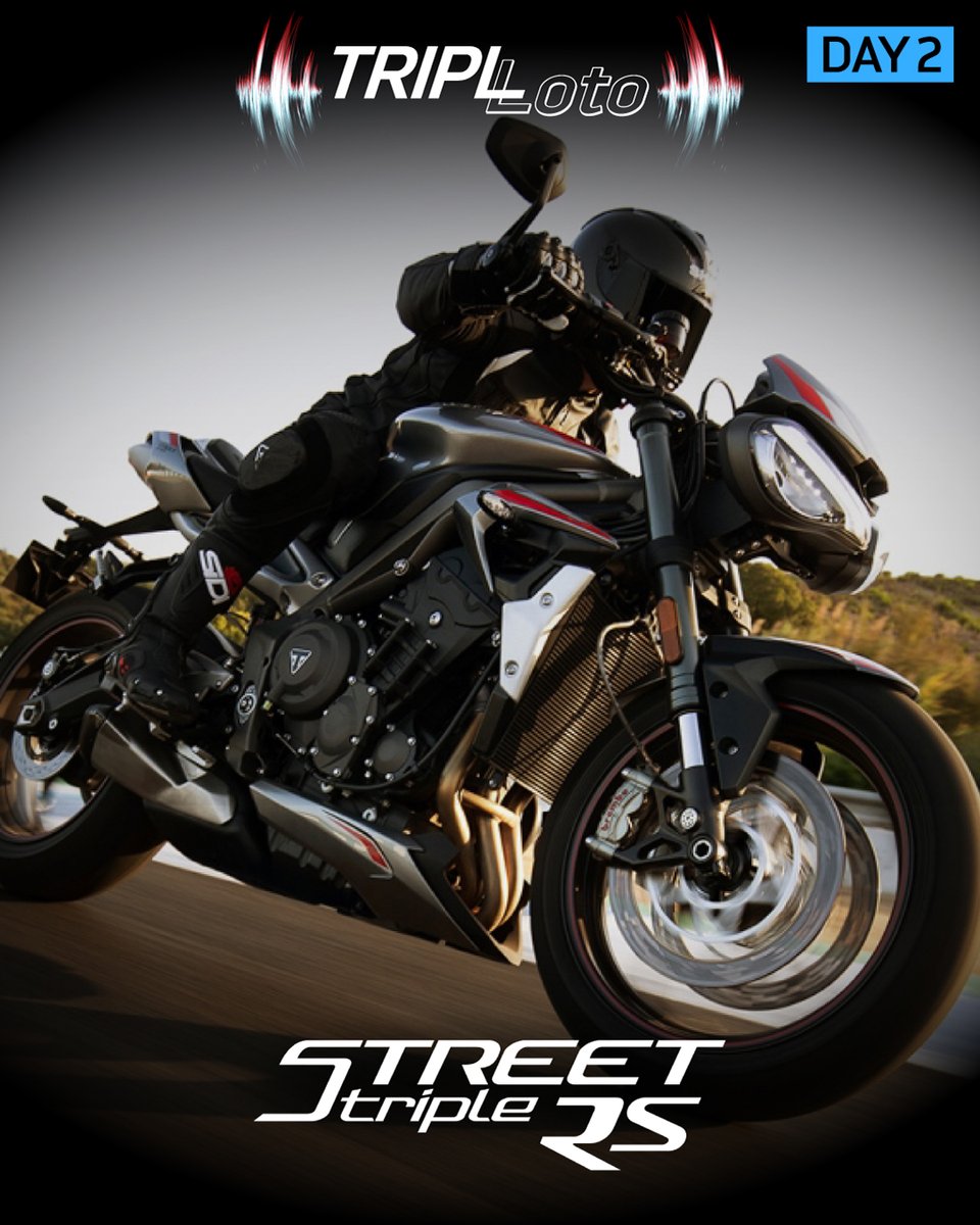 TriumphJapanKK's tweet photo. 【 #TRIPLOTO:DAY2】
#StreetTripleRS
のエンジン音だと思ったら
この画像をRT !
⏰締切は本日9/18の23:59まで
📣正解は9/20発表
実際の音を体感したいあなたは
公式サイトかお近くの正規販売店へ
https://t.co/wG1LxsrfJ4 https://t.co/CGvr7y4kpd