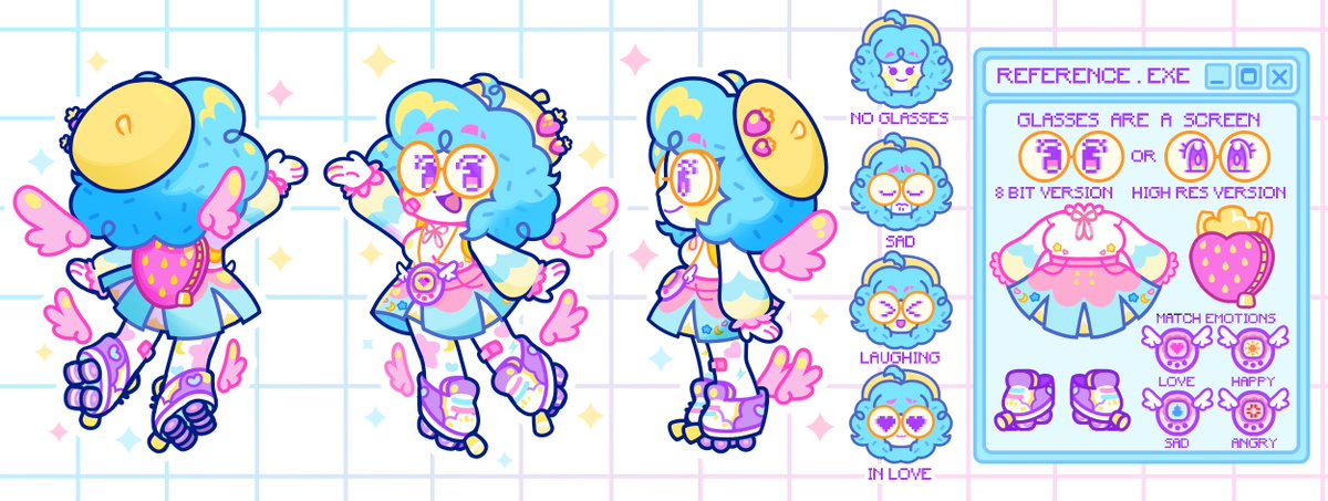 Finally made a ref sheet for my sona!! ✨ So happy with it! 