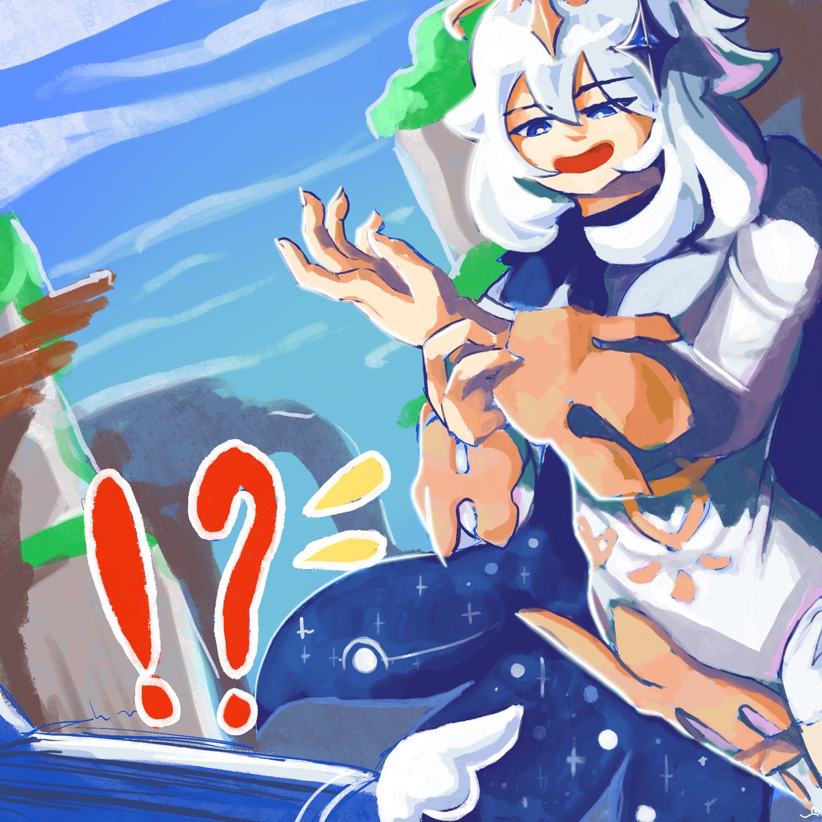 Chy_Worm's tweet photo. The web event is long over- but here’s a drawing of buff Paimon anyways XD. #paimon https://t.co/lpsaieAJjq