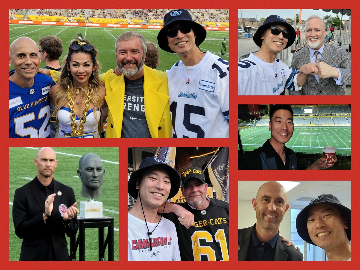 HPEWithYuAndMe's tweet photo. To @cityofhamilton @CFL @CFHOF @CaretakerBob @ticatmitchell @Ticats & @TimHortonsField staff, Melrose Dave @MattDuniganTSN @bluebomberwoman Ring Louie @Chuck_Curti etc, 🍻👏 from this @TorontoArgos diehard for a FANtastic Hall of Fame wknd! #CFLfamily #RickyRay #PullTogether 🍁🏈 https://t.co/ZF5jqqnjiA