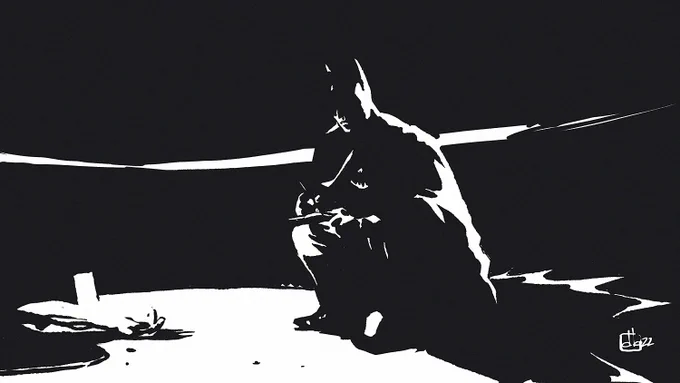 playing with shadows in that #BatmanDay warm-up. 