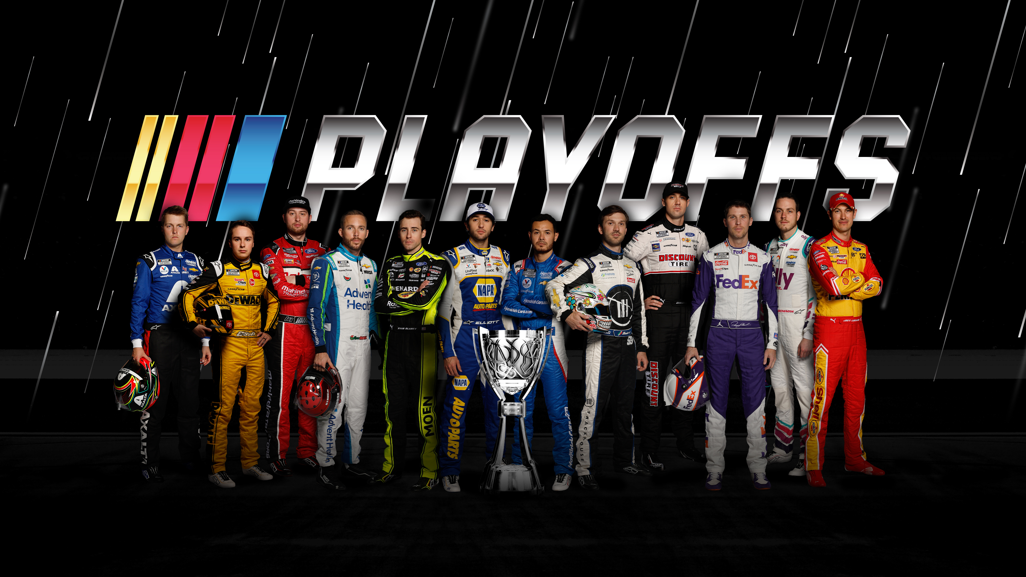 Byron, Bell, Briscoe, Chastain, Blaney, Elliott, Larson, Saurez, Cindric, Hamlin, Bowman, Logano stand as the 12 drivers advancing in the NASCAR Playoffs