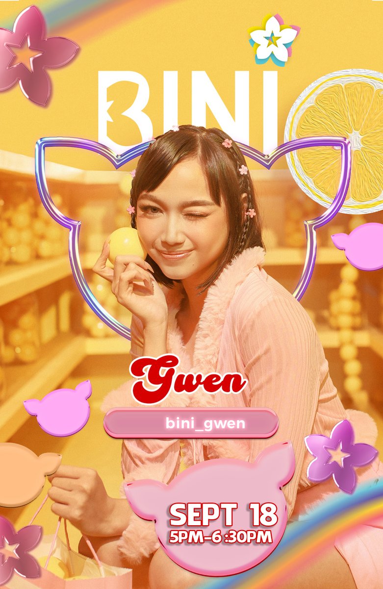 BINI_ph's tweet photo. #BINI : Jam-packed ang 'I Feel Good' vibe this Sunday dahil buong araw natin makakasama ang @bini_members on @kumuph! 

Set your alarm now! 😊👍
🌸 @bini_colet
⏰ 1PM - 2:30PM

🌸 @bini_maloi
⏰ 3PM - 4:30PM

🌸 @bini_gwen
⏰ 5PM - 6:30PM

🌸 @bini_stacey
⏰ 7PM - 8:30PM https://t.co/ymy2lqSdLj