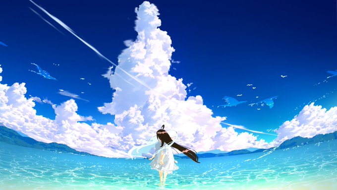 「飛行機雲 海」のTwitter画像/イラスト(新着)