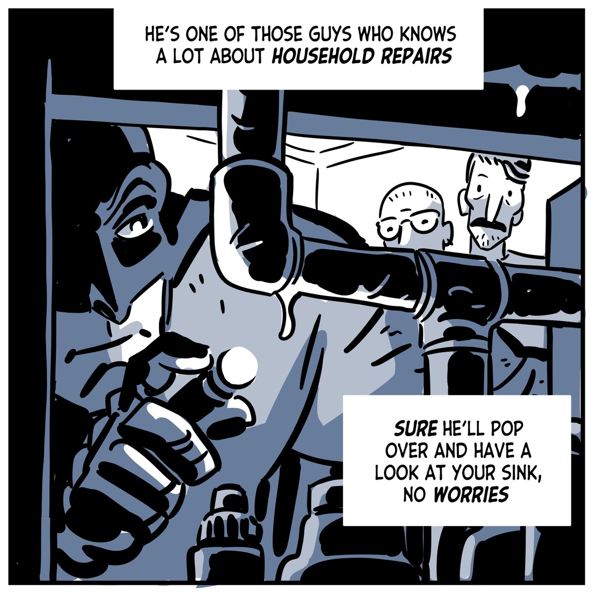 Batman's a cool character, but I also find him, like,  absurdly funny. Here's a thread of some of my Gotham-oriented gag comics (all in good fun, all in good fun) #BatmanDay 🦇 