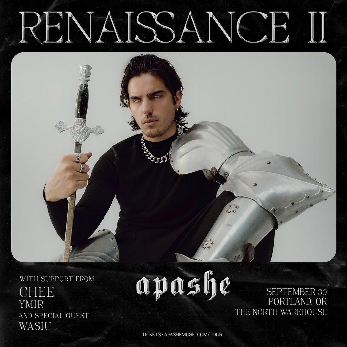 North_Warehouse's tweet photo. Officially issuing a LOW TICKET WARNING for our Apashe show on 9.30! Don’t say we didn’t warn you 😈⚔️🔥🏰 https://t.co/ozobWdhPj2