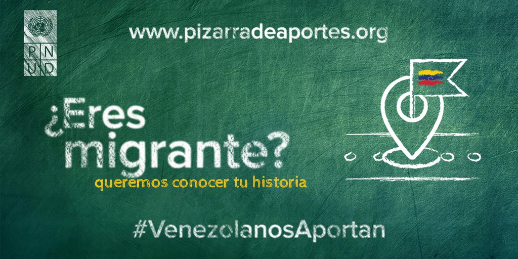 PNUDVenezuela's tweet photo. 🔊¿Eres migrante? Queremos conocer tu historia, por eso en la ➡https://t.co/RmtfOIuQzi hemos hecho un espacio para que nos cuentes cómo tu trabajo dentro de la comunidad ha dejado huella, mostrando que los #VenezolanosAportan desde donde sea. https://t.co/NRacJaomOK