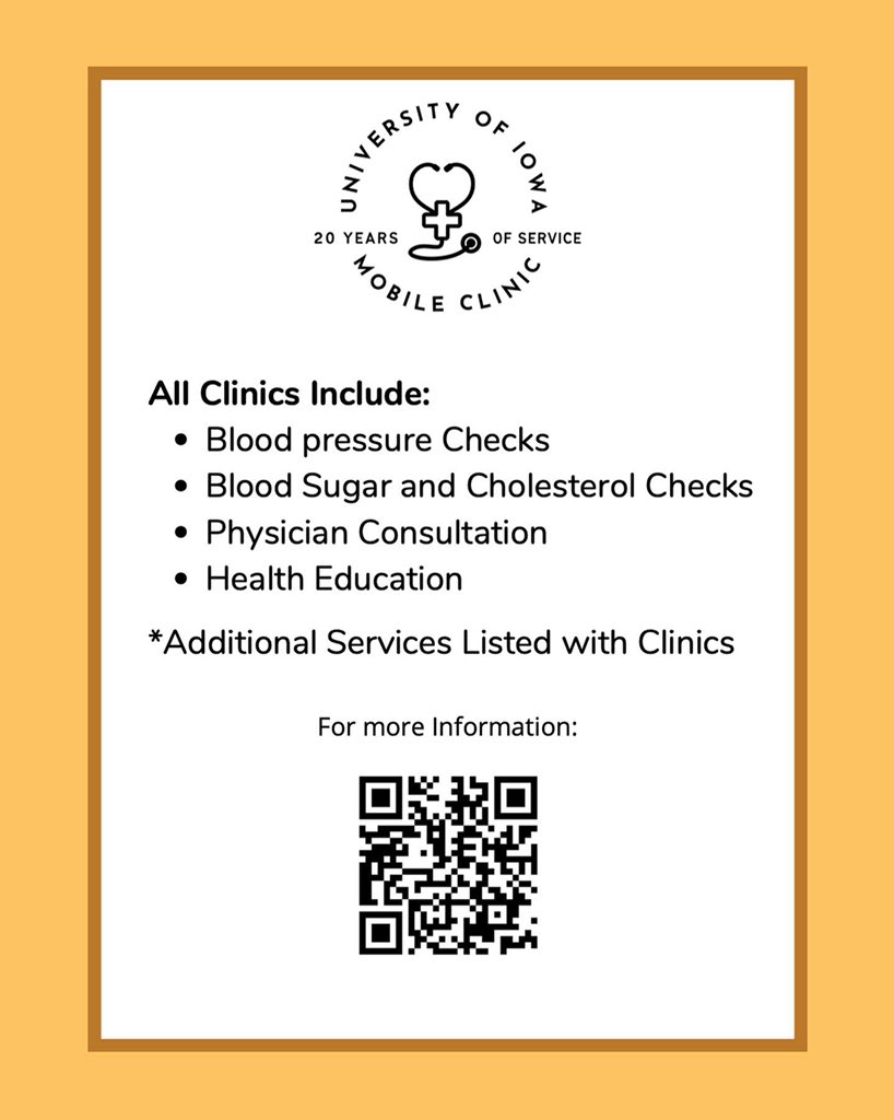 Check out these flyers for information about our free health clinics this month!
