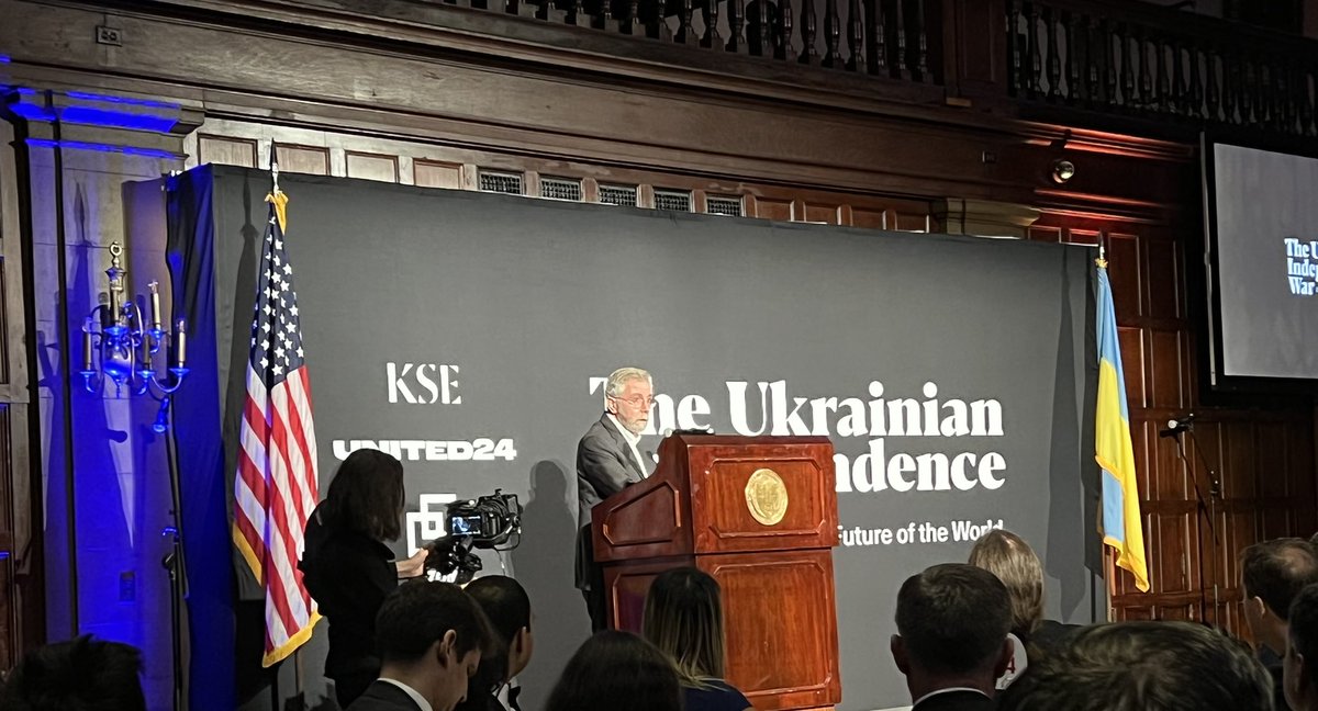 “Free world exists… We are able to defend freedom without putting our own lives at risk. Ukrainians do that.” @paulkrugman at the Ukrainian Independence War and the Future of the World event by Kyiv School of Economics, NYC