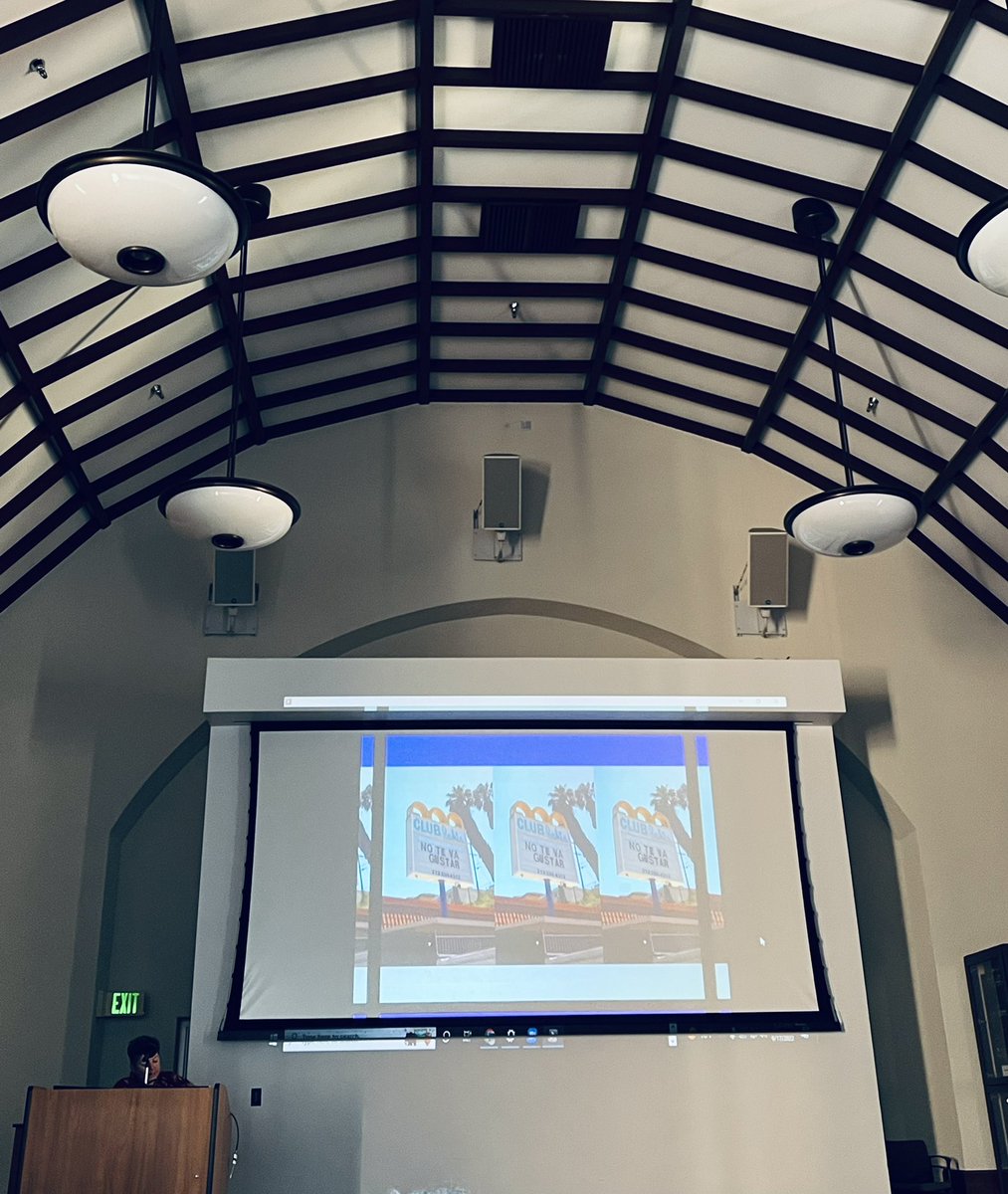 inlandemperor's tweet photo. @raquefella’s multimedia presentation about L.A.‘s concatenation of sprawls, and the convergence of art / queer / Latinx worlds in Los Angeles #ASAP13 https://t.co/Z3CpaXWqwR