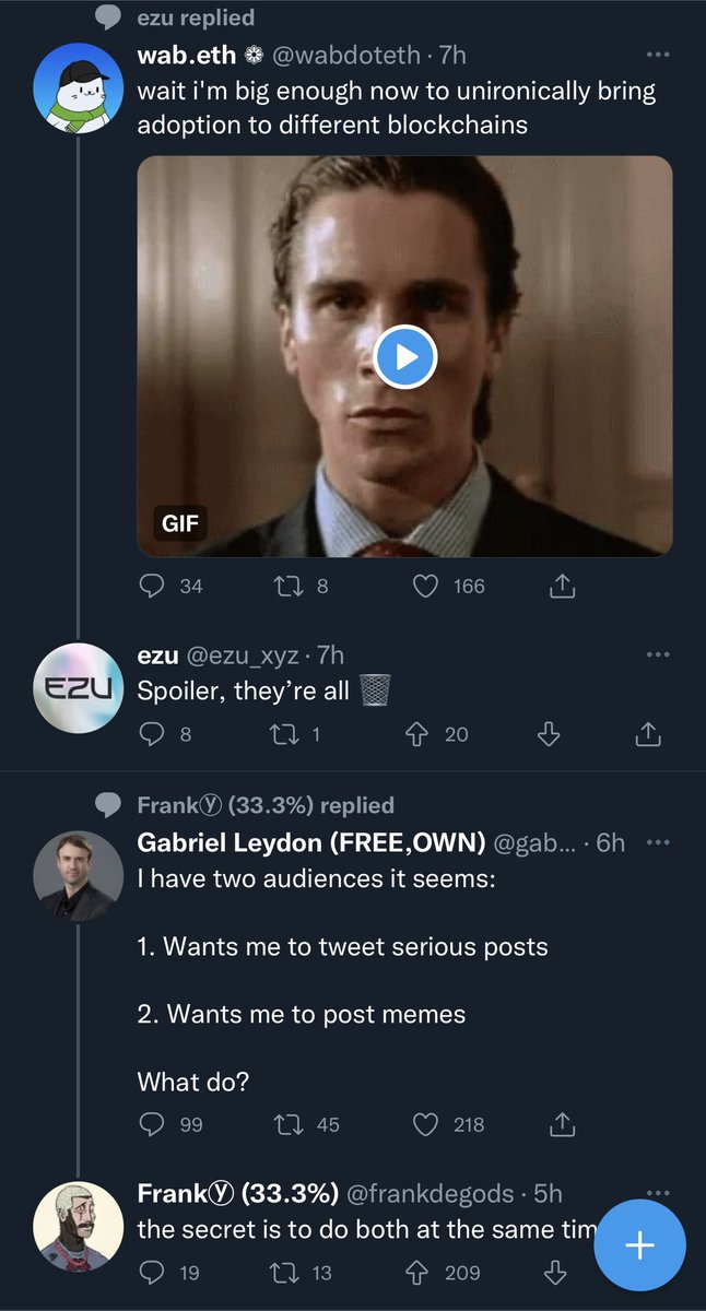 vipmetaverse's tweet photo. Just took a screenshot of @JB__nfts doing his thing at @ezu_xyz twitter spoilers whilst @frankdegods is replying To @gabrielleydon about audiences 
😂 
@ezu_xyz X @BAYC2745 SCORE : [ 1 ]
@frankdegods SCORE : [ 🗑️ ]

#NFTs #nftcommunity https://t.co/SylOCFzdms