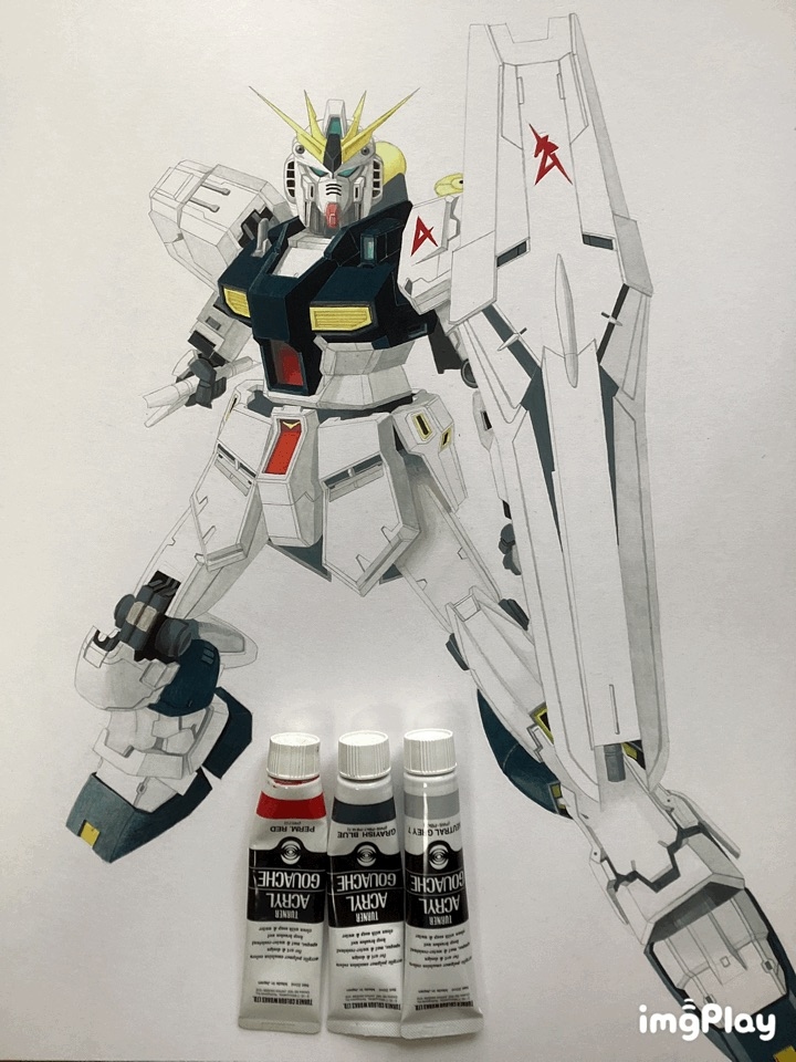 「νガンダム #νガンダム #ガンダム #アナログ #手描き #アナログイラスト 」|真オーゼ（(@_@))のイラスト