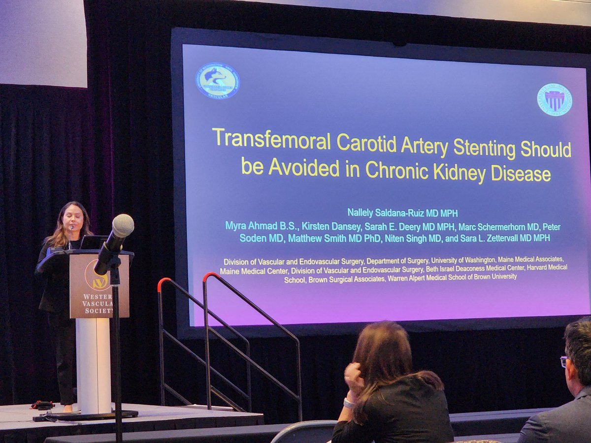 usc_vascular's tweet photo. Graduate of @USCGenSurg, now @UWVascsurg Fellow, Dr. Nallely Saldana-Ruiz (@NSaldanaRuizMD) discusses why #TFCAS should be avoided in CKD patients compared to #TCAR and #CEA at the #WVS2022 Rapid Fire presentation forum.
#TrojansAtWVS @WestVascular https://t.co/XyTH4ljRmi