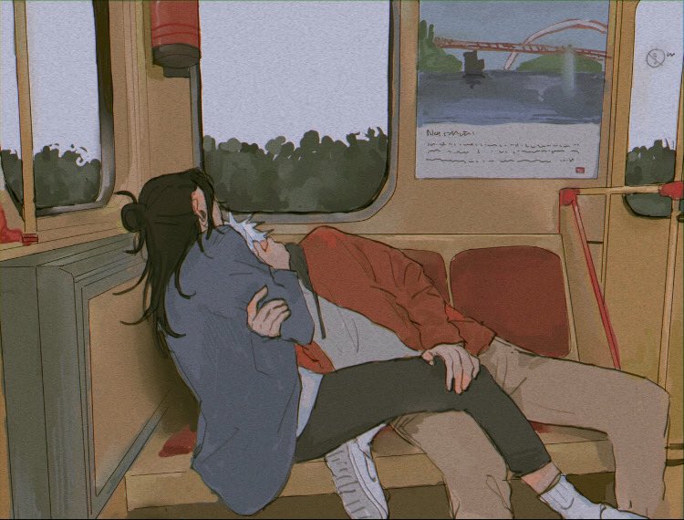 Fnku19's tweet photo. #五夏 

On the train https://t.co/ScpQev2JsA