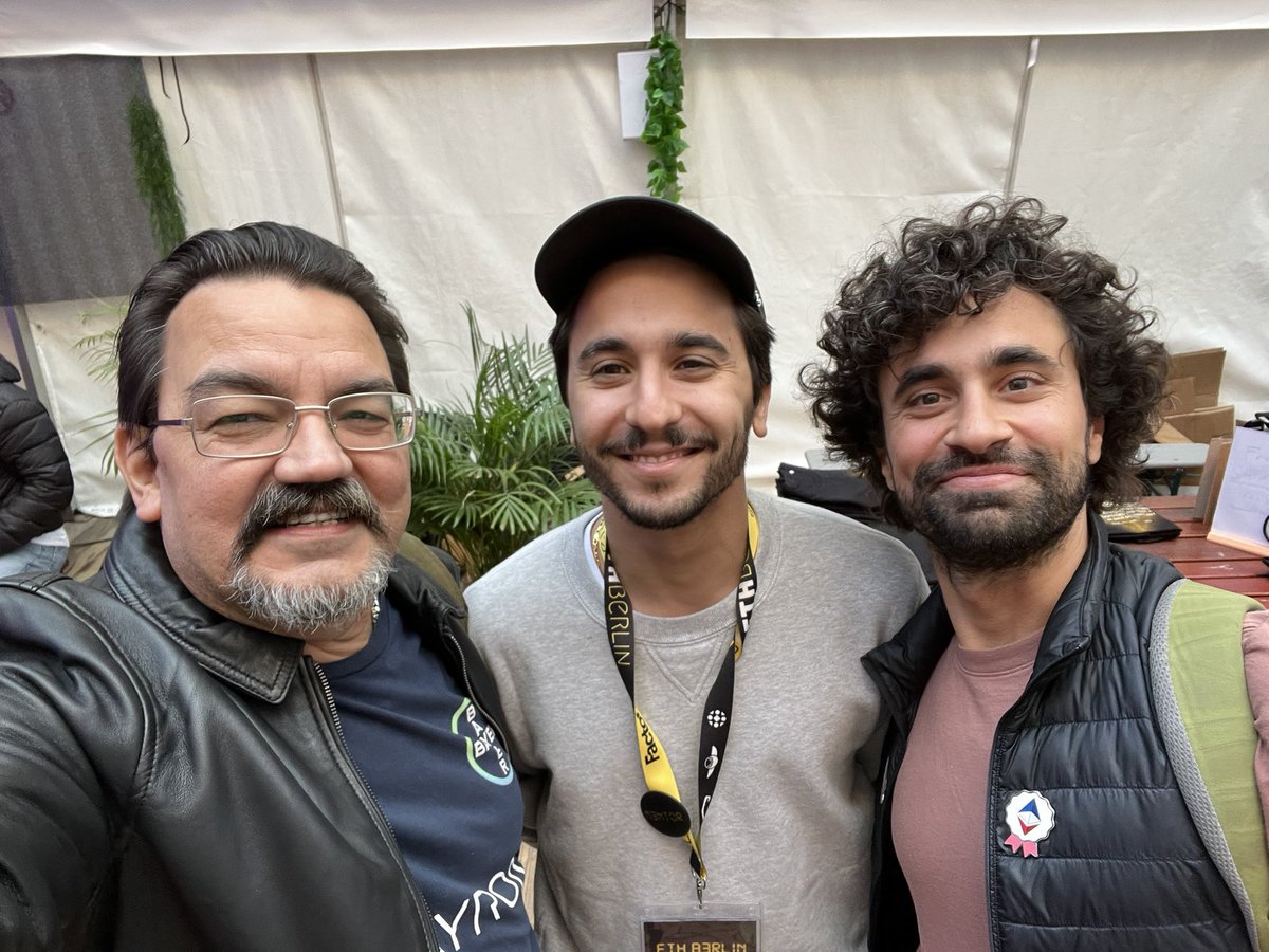 I must say you did a fantastic job Man. Great seeing you again today at <a href="/ETHBerlin/">ETHBerlin04</a> Hany <a href="/hanyrizk_/">Hany</a> . <a href="/_bezsi/">S</a> says Hello as well. With Lucas from @poapfr .