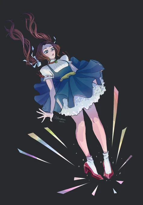 I watched a video by Kaz Rowe about the nightmare that was the Wizard of Oz production, and I became obsessed with drawing magical girl Dorothy. Enjoy. 