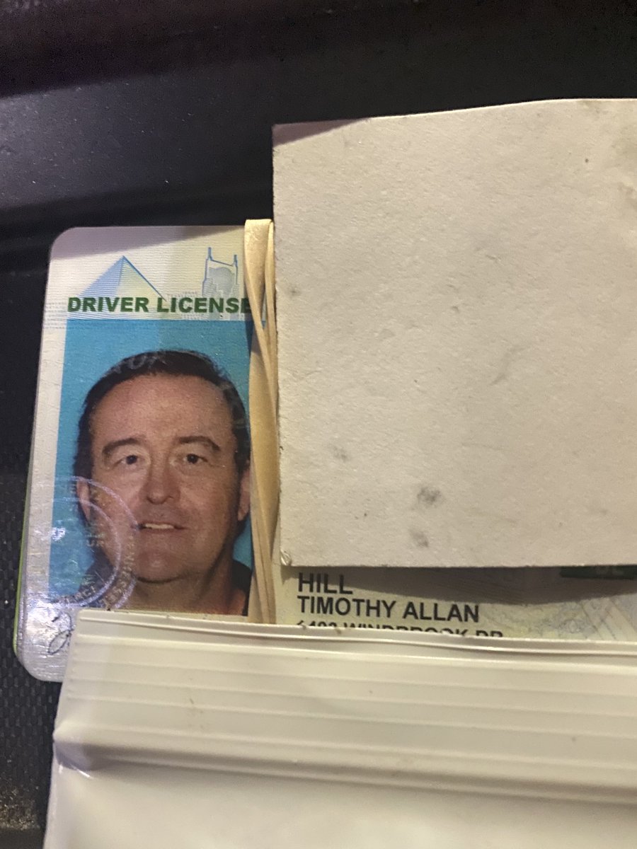 timburchett's tweet photo. Does anybody know Timothy Allan Hill from Hixson Tn? Tell him I’ve got his ID his credit card and his cash. DM me and we will meet up. https://t.co/fkXQWGBtFU