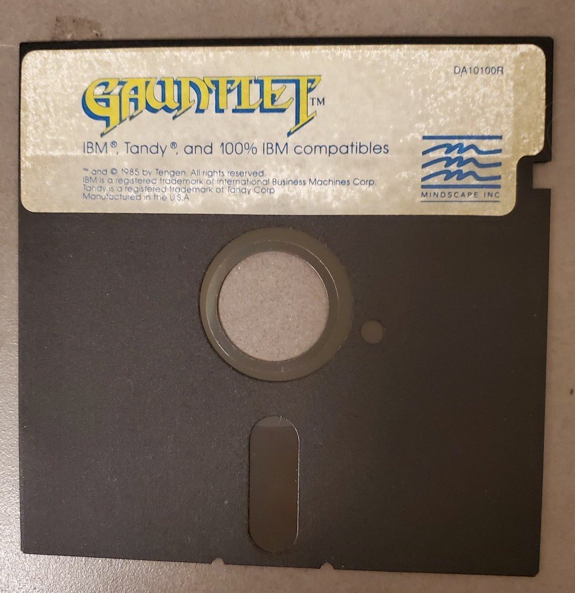 Sarasti's tweet photo. @RalphQuintero To be clear… THIS is a floppy disk… #Gauntlet #Tandy #IBMCompatible Those little guys were only 1.4mb floppy on the inside underneath that tough exterior. https://t.co/bl0EB7Bki3