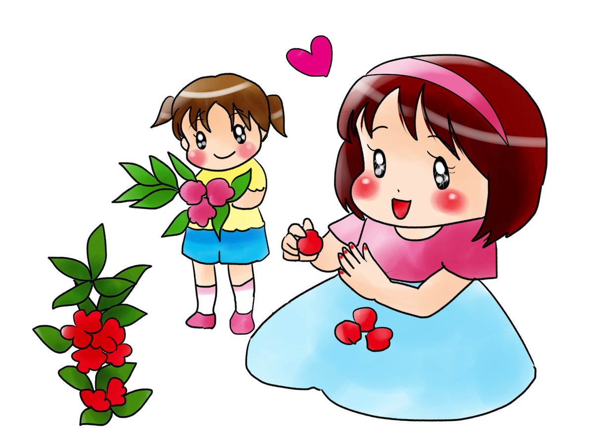 爪を鳳仙花で染めておしゃれする女の子 