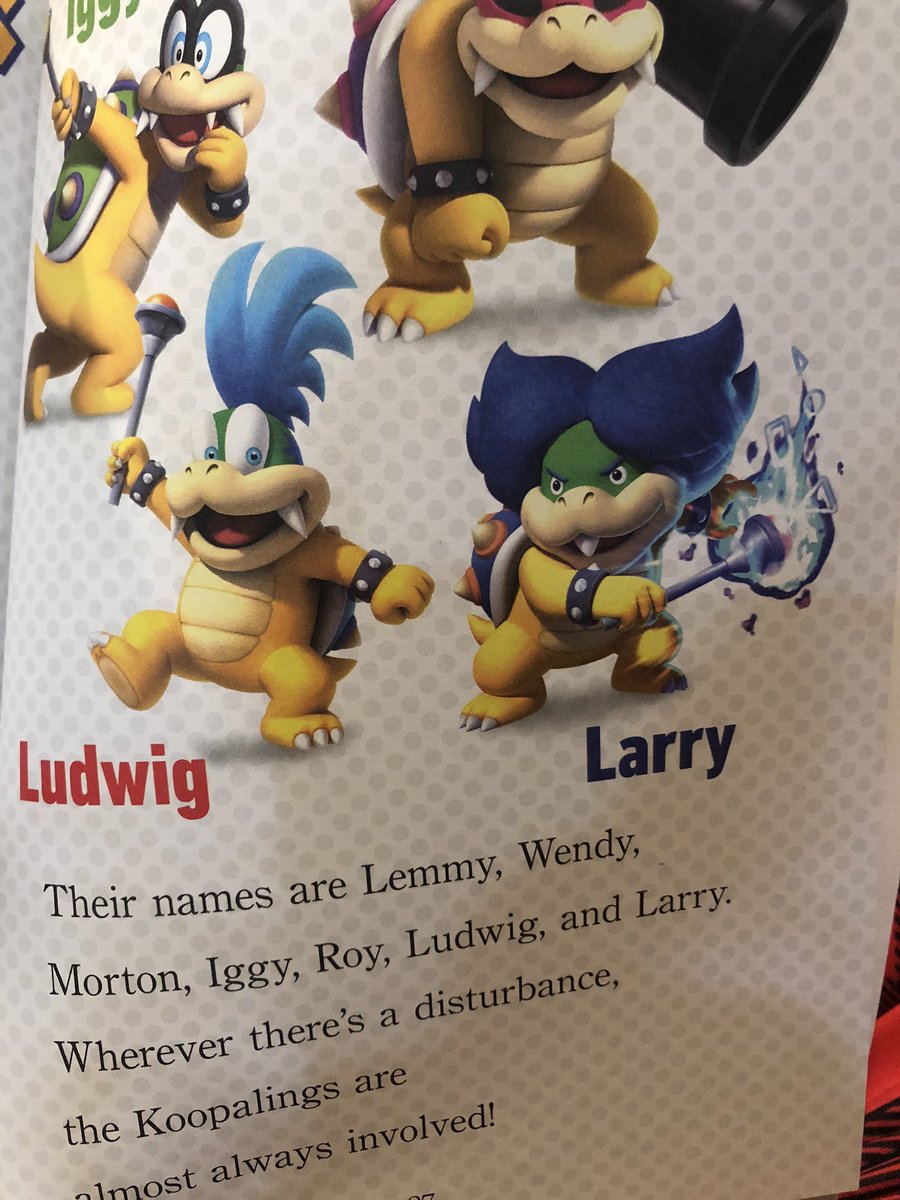 SamOstyTheBrink's tweet photo. @randomhousekids my 2nd grader is upset about the typo in the Meet Mario book. He thinks the author should have to beat all the levels of Super Mario Bro’s before writing the book so he knows the difference between Ludwig and Larry #SuperMarioBros https://t.co/GXg9q1JqqA