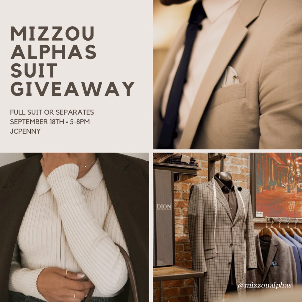 We heard Mizzou is having a suit up event tomorrow and we feel like being nice. We are going to give away two suits to 1 male and 1 female 👔✨

To be selected all y’all gotta do is follow the rules below! ⬇️