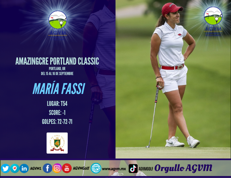 AGVM1's tweet photo. #AGVM | Resultado en la RONDA 3 de las golfistas profesionales del Valle de México que están jugando el "AMAZINGCRE PORTLAND CLASSIC" torneo de la #LPGA
🤩😎🏅⛳🏆
#OrgulloAGVM
⛳ #MariaFassi · #ClubDeGolfPachuca
⛳ #AlbaneValenzuela · #CCCM
Más inf 👉🏾 https://t.co/fsJYKqgIZa https://t.co/zezMcKmUEb