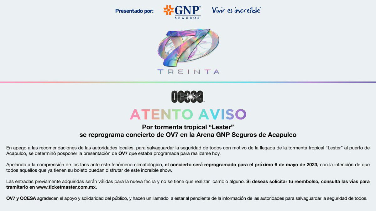 La seguridad de todos es primero… Hay prioridades… <a href="/ov7oficial/">OV7</a> <a href="/ARIBOROVOY/">ARI BOROVOY</a> <a href="/ErikaZaba/">Erika Zaba</a> <a href="/oscarschwebel/">Oscar Schwebel</a> <a href="/soymarianaochoa/">MARIANA OCHOA</a> <a href="/LidiaAvila/">Lidia Avila</a> <a href="/KalimbaMX/">Kalimba</a> <a href="/MULATA_MARICHAL/">M'BALIA MARICHAL</a>