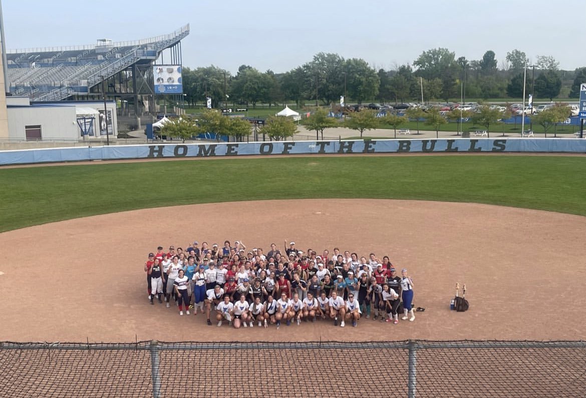 Attended camp today at University Of Buffalo, marked overhand throwing VELO 61mph , bat speed VELO 72.7mph. Great school! GO BULLS🤟🏻❤️ <a href="/UBBullssoftball/">Buffalo Softball</a>