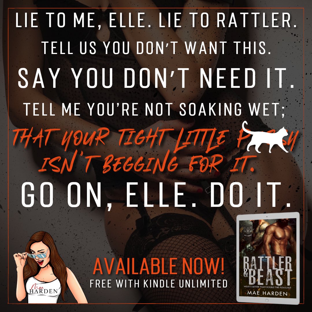 🥵🥵🥵  NEW RELEASE!  Rattler &amp; Beast by Mae Harden is “filthy, delicious smut.” Grab it here! geni.us/RattlerBeast #mmfromance #mcromance