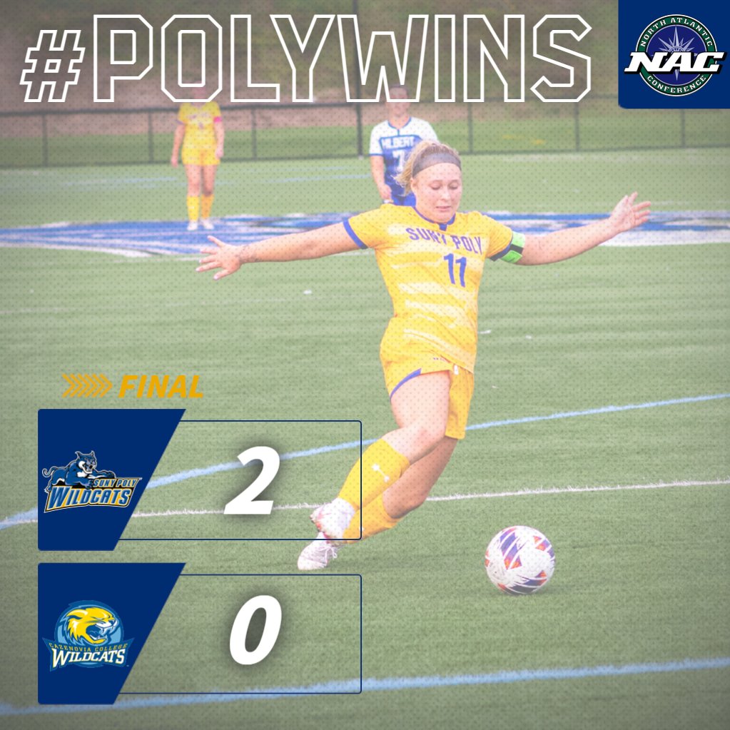 PolyWildcats's tweet photo. 🟡🔵#PolyWins
[⚽FINAL] 
#PolyWSOC - 2
Cazenovia - 0
#d3soc https://t.co/cypGJPMe7t