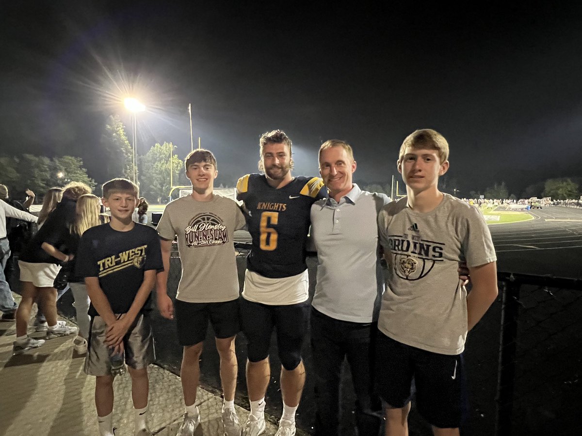 MKDREMiller's tweet photo. The Miller Crew had a great time watching three @TW_Hoops greats @loganexpress11 @AlexCovey4 @DepinetEthan and @MarianUFootball get a big win tonight. These three guys personified toughness and are great role models for all @triwestsports athletes following in their footsteps https://t.co/ddfONDwGFh