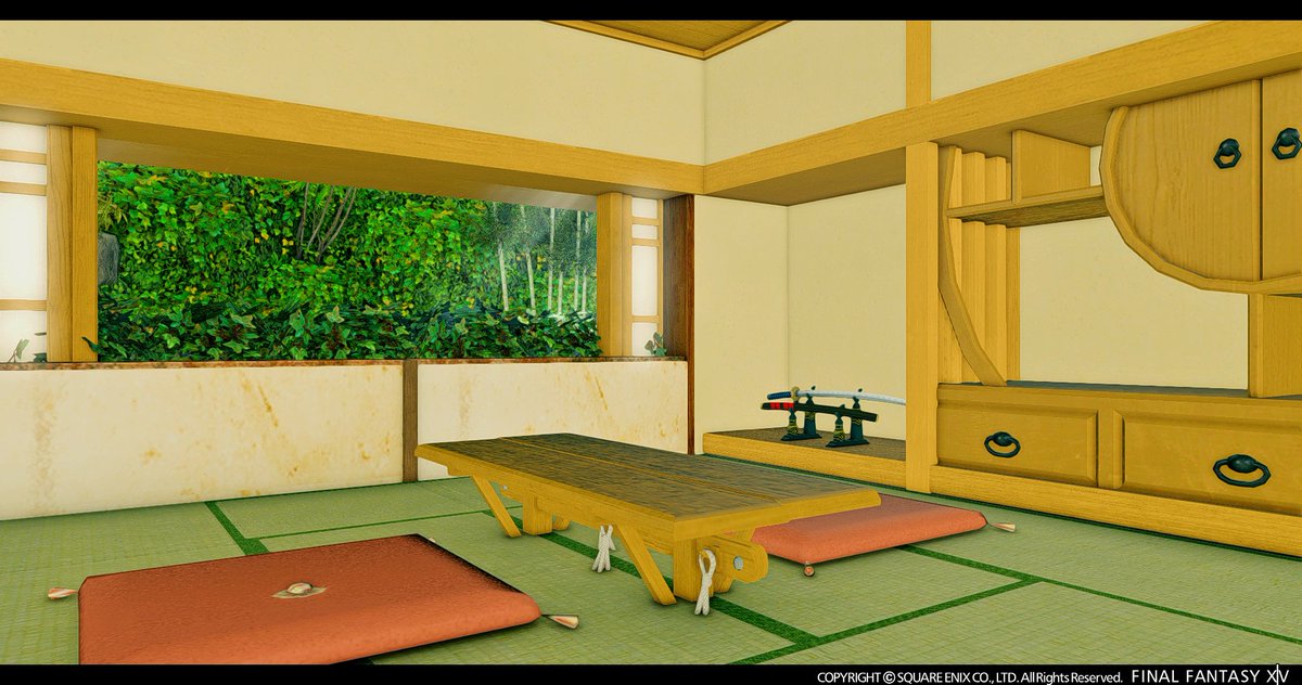NierKk's tweet photo. 静かでくつろげる空間をと思い和室を作ってみましたー!
設置数ギリギリだったけど満足できる仕上がりになったので是非遊びに来てみてください~!
Gaia/Tiamat/シロガネ9-7-001
#HousingEden
#StudioKk
#FF14ハウジング
#FF14Housing https://t.co/ISJZqAU5cH