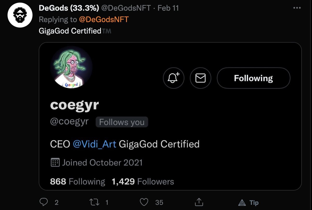 Jack.poor 🇦🇲 (@solprofessor565) on Twitter photo @coegyr
DeGods call him giga chad also known as @kam1 project rugger now changed to <a href="/Izukainft/">IZUKAI (Formerly KAM1)</a>
A whale in DeGods also DeGods community instead of banning this guy they rather make OTC with him to take 50% cheaper rares that is acquired with rugged money
x.com/DeGodsNFT/stat… @coegyr
DeGods call him giga chad also known as @kam1 project rugger now changed to <a href="/Izukainft/">IZUKAI (Formerly KAM1)</a>
A whale in DeGods also DeGods community instead of banning this guy they rather make OTC with him to take 50% cheaper rares that is acquired with rugged money
x.com/DeGodsNFT/stat…