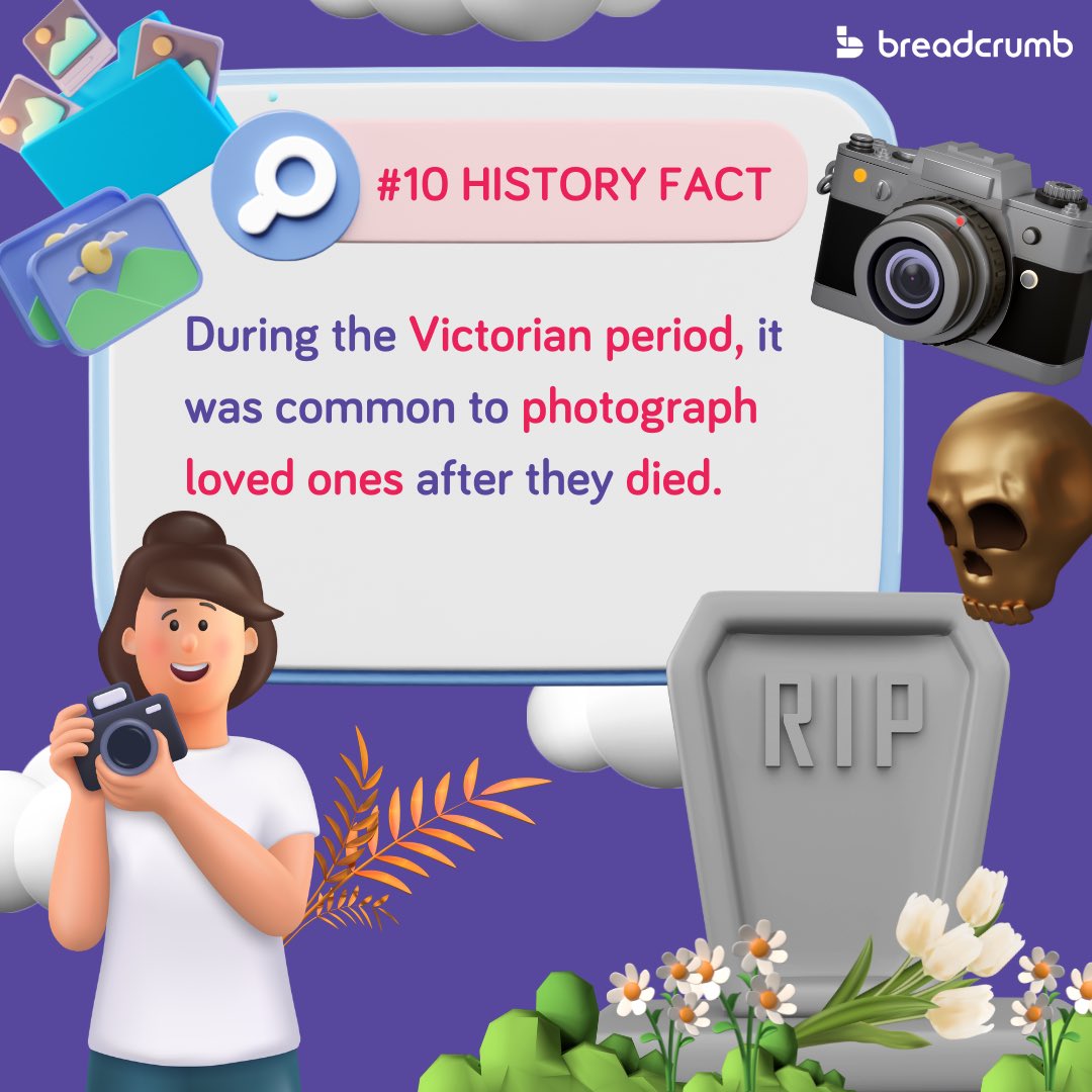 People would dress their newly-deceased relatives in their best clothing and then put them in lifelike poses and photograph them. They did this to preserve one last image of their dead loved one! #learninganddevelopment #GrowthMindset #History #breadcrumb