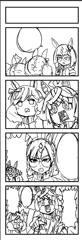 おや ?これ は よんこま まんが の したがき の ようだね? 