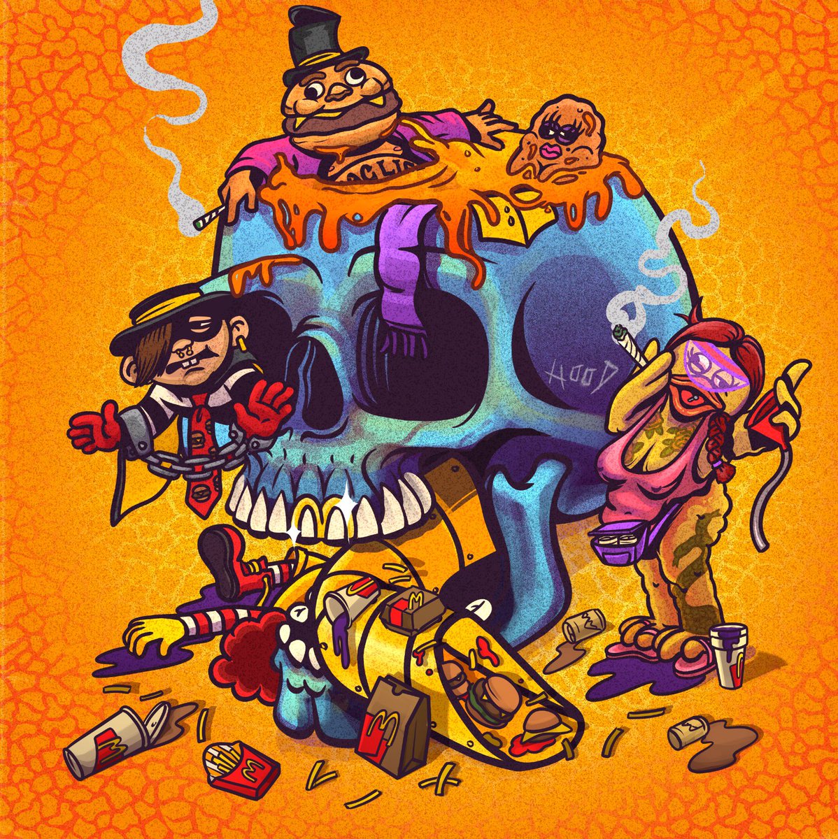 HOODVANGOGH's tweet photo. 🎂 IT’S MY BIRTHDAY! Help me celebrate by sharing the hell out of this post! 🎂 

This bad boy goes live for auction on Monday 9/19 at 1PM PST along with a whole bunch of friends who made 1/1s for the Johnny The Jerk Derivative Show.  Link below 👇 https://t.co/j9tzdI9HUk
