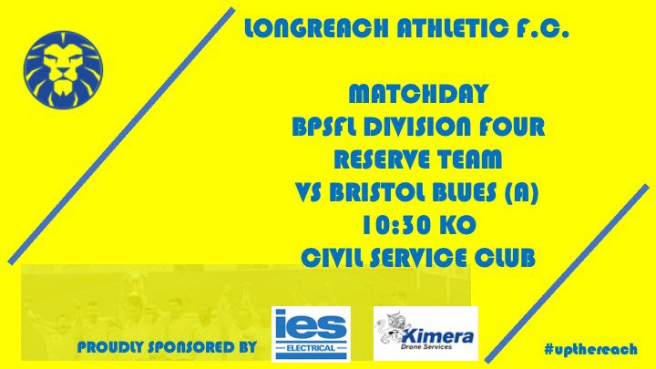 LongreachUTR's tweet photo. 🔹🔸Matchday🔸🔹
🔸🔹Reserve Team 🔹🔸
⚽️ Vs @BristolBluesFC (A)
📅 18/09/22
⏰ 10:30
🏟 Civil Service Club
🏆 @BristolPremFL Division 4
#upthereach 🏗 https://t.co/EwsUVWODwC