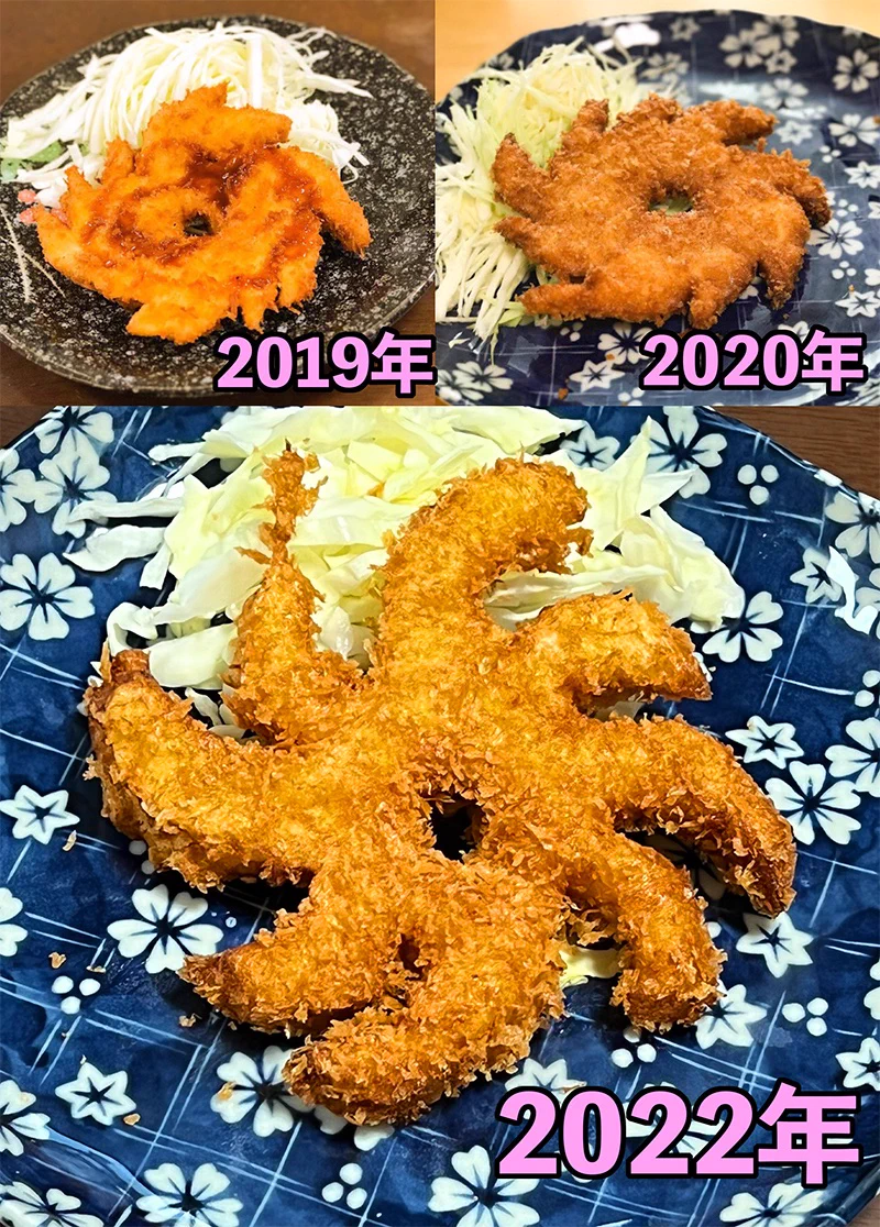 退屈な人は見比べてみて！台風コロッケの成長記録！