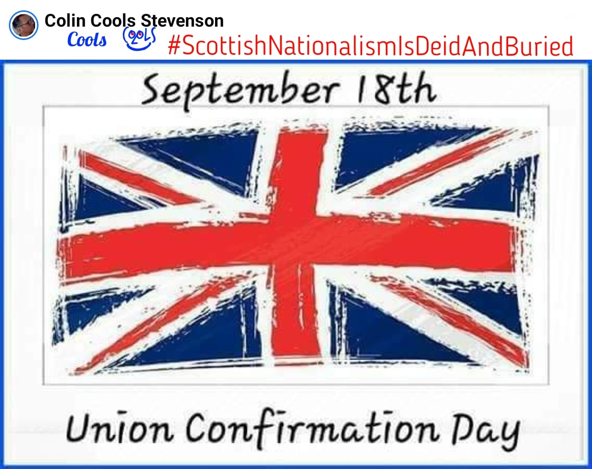 colincools1's tweet photo. #NeverNationalism #NeverEverNationalism #NeverSNP #ScotlandIsBritish #NationalismIsADisease #StickYerNationalismUpYerArse #ScottishNationalismIsDeidAndBuried #YerTeasOotNikla #SturgeonYerFinished #GetTheBootOot #MoralsNotMurrells https://t.co/s4zt6jXqTf
