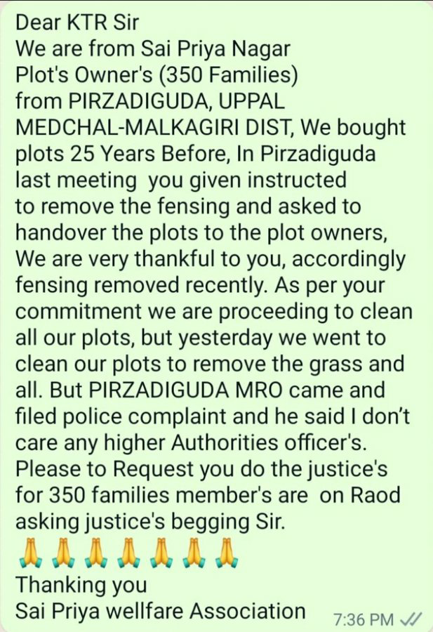 pvsreddy2000's tweet photo. @Srinivas_kola99 @KTRTRS @KTRoffice @MinisterKTR https://t.co/fHosKQUb7I