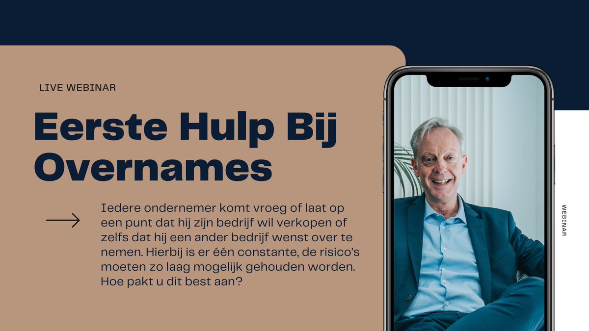 FlameePartners's tweet photo. Webinar | EHBO (= Eerste Hulp Bij Overnames)
Op 22 september op 12u30 organiseert Flamée en Partners een nieuwe webinar.
Inschrijven kan hier: https://t.co/uBvtX5lsvO https://t.co/3CXhSN8Tne